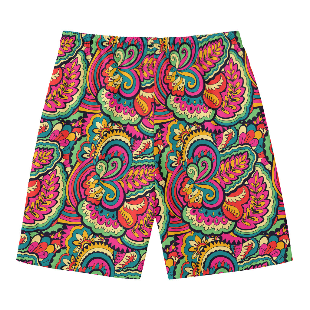 Retro Psychedelic Hippie Pattern Print Men's Swim Trunks