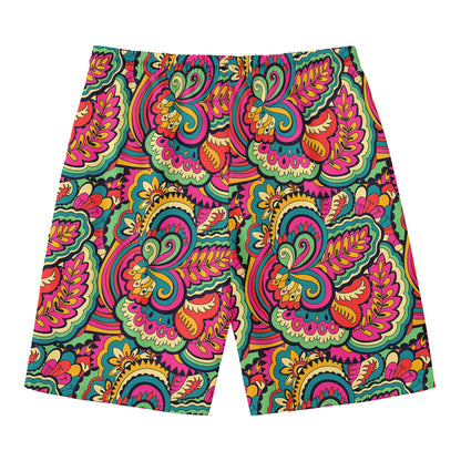 Retro Psychedelic Hippie Pattern Print Men's Swim Trunks