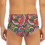 Retro Psychedelic Hippie Pattern Print Men's Triangle Swim Briefs