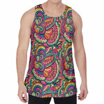 Retro Psychedelic Hippie Pattern Print Men's Velvet Tank Top