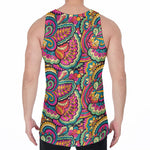 Retro Psychedelic Hippie Pattern Print Men's Velvet Tank Top