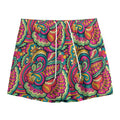 Retro Psychedelic Hippie Pattern Print Mesh Shorts