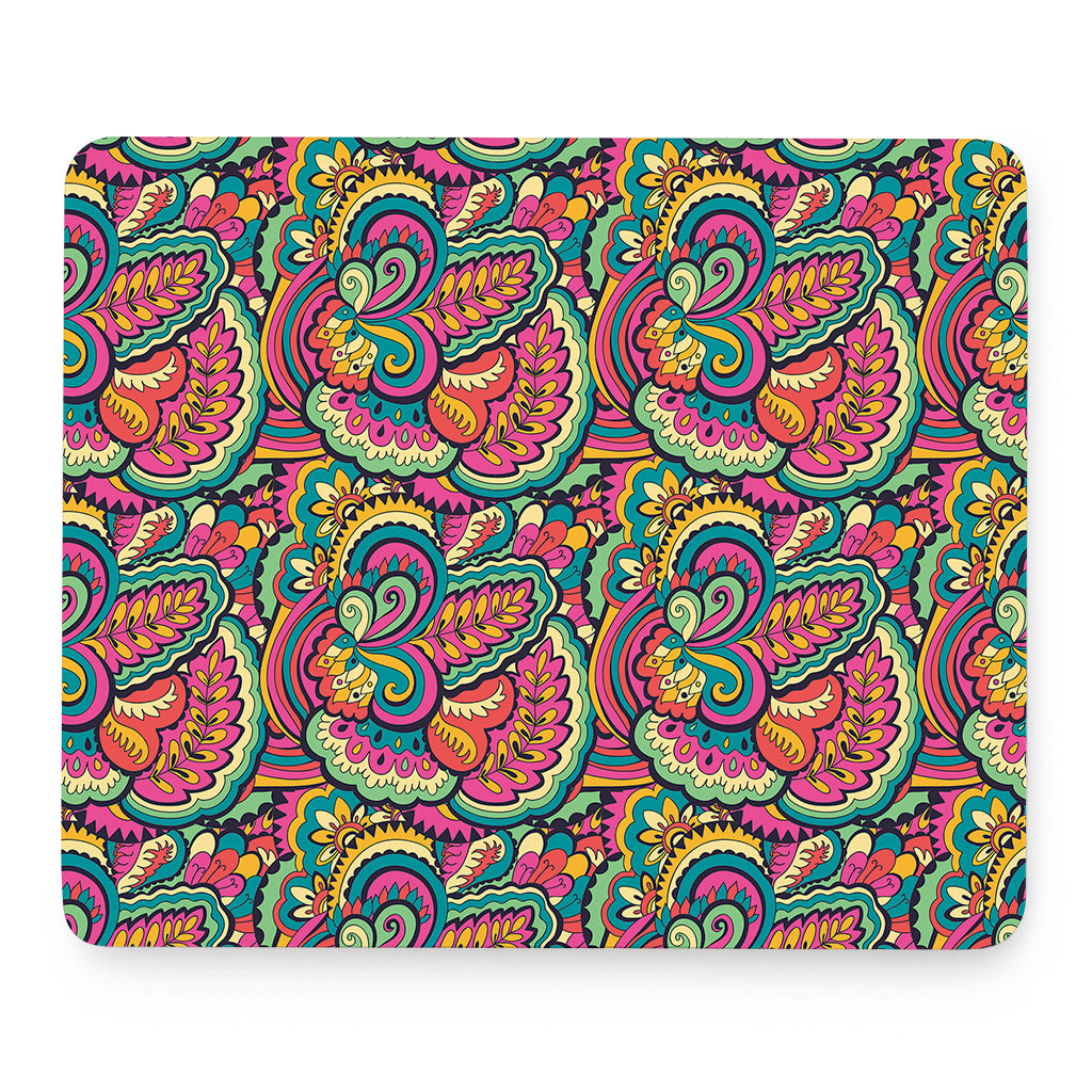 Retro Psychedelic Hippie Pattern Print Mouse Pad