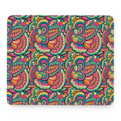 Retro Psychedelic Hippie Pattern Print Mouse Pad