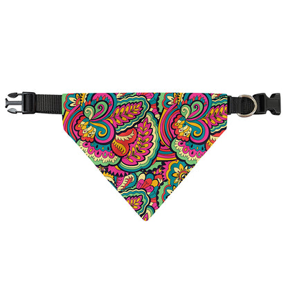 Retro Psychedelic Hippie Pattern Print Over The Collar Dog Bandana