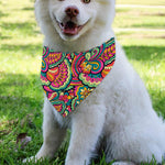 Retro Psychedelic Hippie Pattern Print Over The Collar Dog Bandana