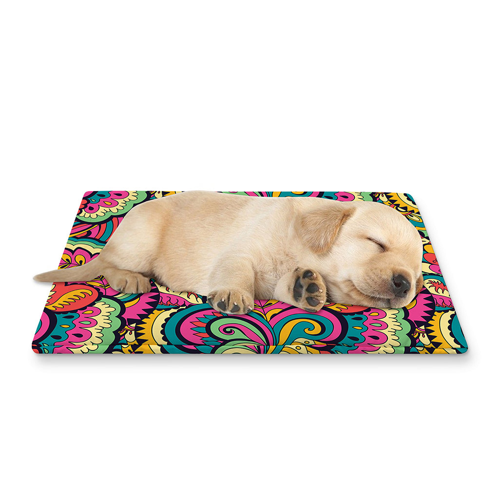 Retro Psychedelic Hippie Pattern Print Pet Cooling Mat Cover