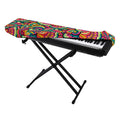 Retro Psychedelic Hippie Pattern Print Piano Keyboard Cover