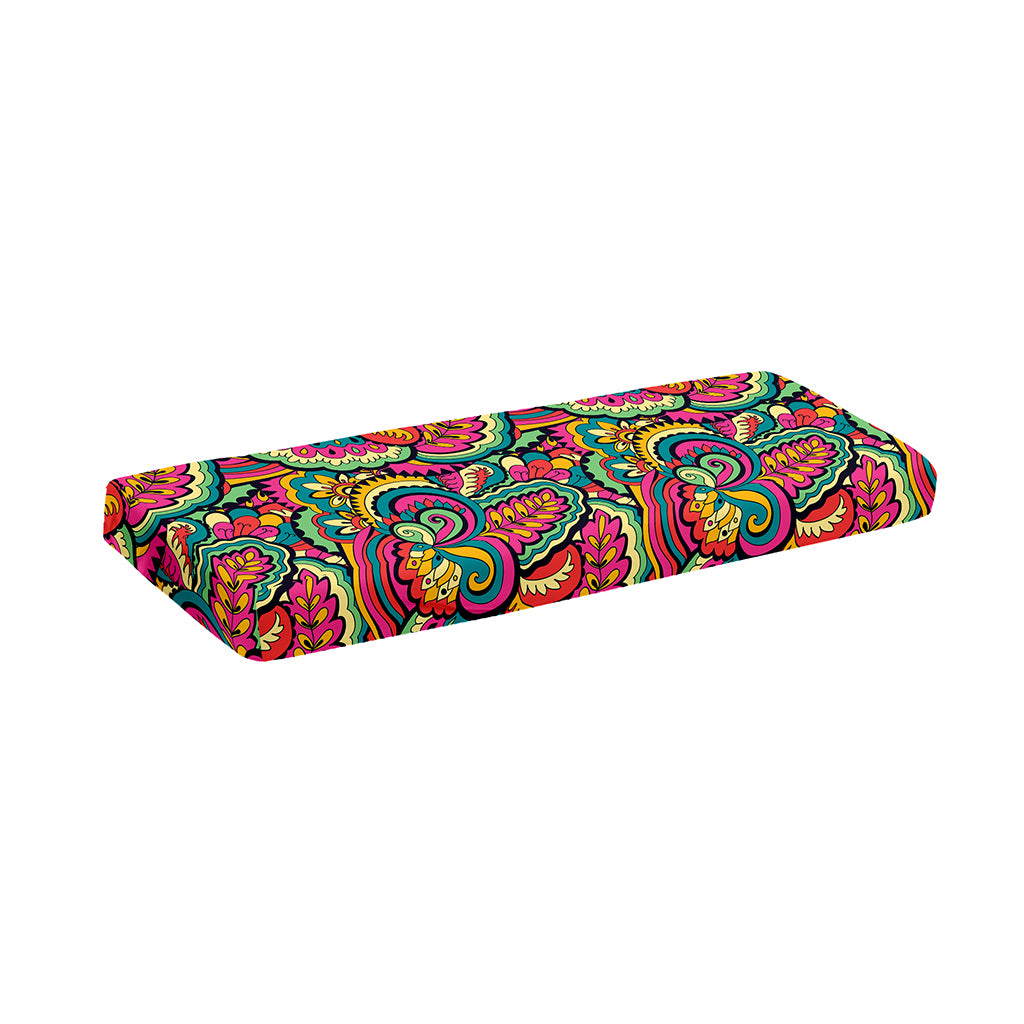 Retro Psychedelic Hippie Pattern Print Piano Keyboard Cover