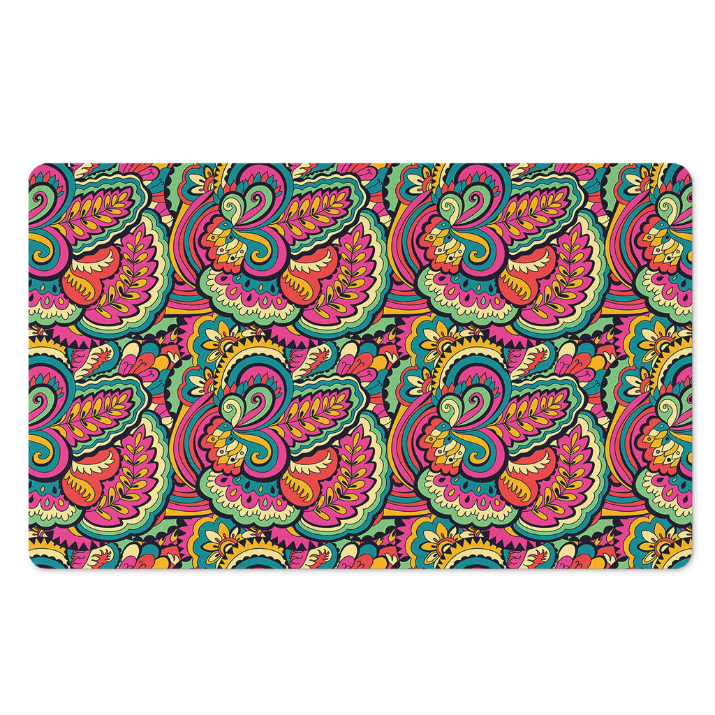 Retro Psychedelic Hippie Pattern Print Polyester Doormat