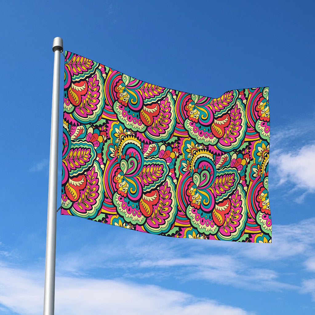 Retro Psychedelic Hippie Pattern Print Polyester Flag