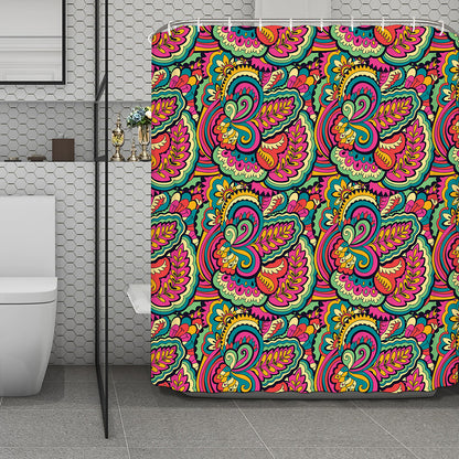 Retro Psychedelic Hippie Pattern Print Polyester Shower Curtain