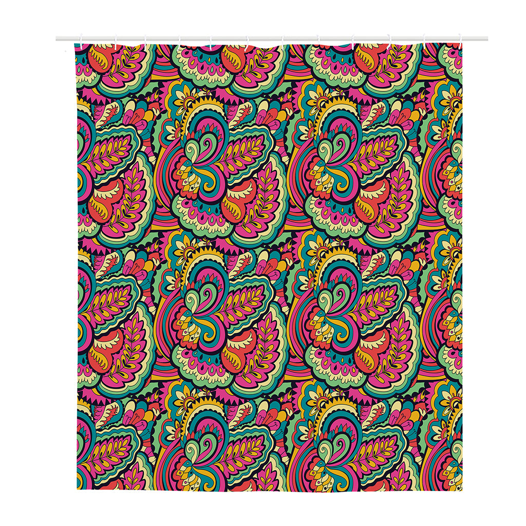 Retro Psychedelic Hippie Pattern Print Polyester Shower Curtain
