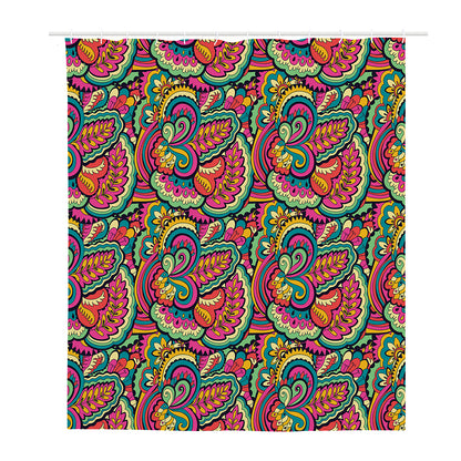 Retro Psychedelic Hippie Pattern Print Polyester Shower Curtain