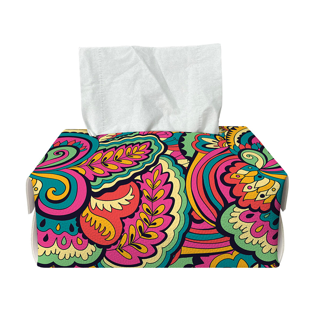 Retro Psychedelic Hippie Pattern Print Rectangle Tissue Box Cover