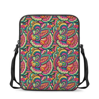Retro Psychedelic Hippie Pattern Print Rectangular Crossbody Bag
