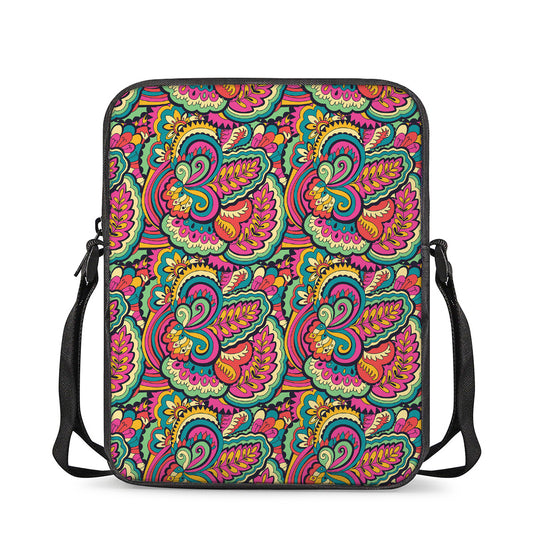 Retro Psychedelic Hippie Pattern Print Rectangular Crossbody Bag