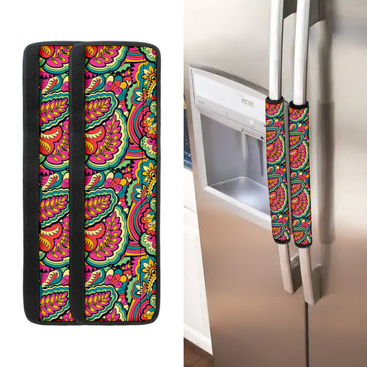 Retro Psychedelic Hippie Pattern Print Refrigerator Handle Covers