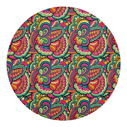 Retro Psychedelic Hippie Pattern Print Round Blanket