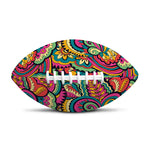 Retro Psychedelic Hippie Pattern Print Rugby Ball