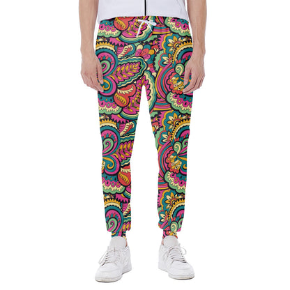 Retro Psychedelic Hippie Pattern Print Scuba Joggers