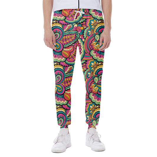 Retro Psychedelic Hippie Pattern Print Scuba Joggers