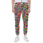 Retro Psychedelic Hippie Pattern Print Scuba Joggers