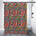 Retro Psychedelic Hippie Pattern Print Shower Curtain