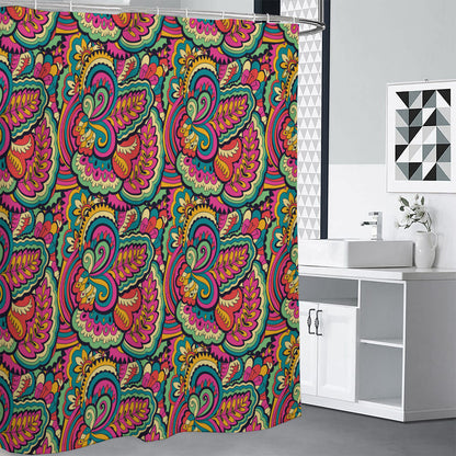 Retro Psychedelic Hippie Pattern Print Shower Curtain