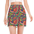 Retro Psychedelic Hippie Pattern Print Side Slit Mini Skirt
