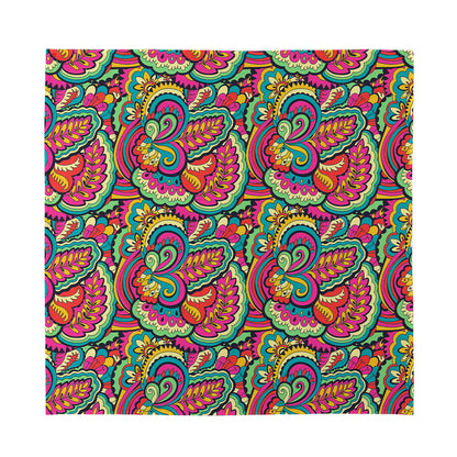 Retro Psychedelic Hippie Pattern Print Silk Bandana