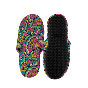 Retro Psychedelic Hippie Pattern Print Slippers