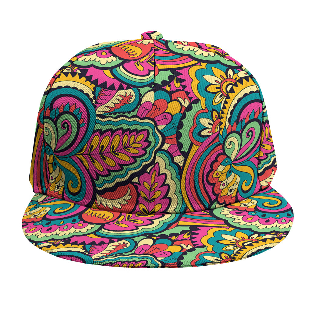 Retro Psychedelic Hippie Pattern Print Snapback Cap