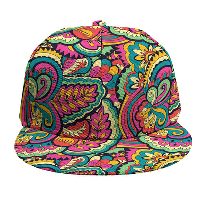 Retro Psychedelic Hippie Pattern Print Snapback Cap