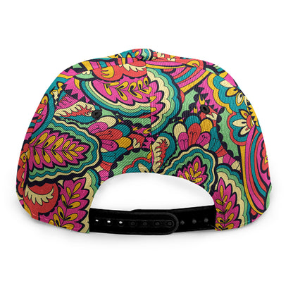 Retro Psychedelic Hippie Pattern Print Snapback Cap