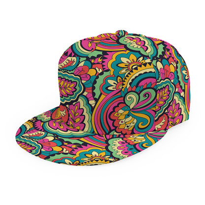 Retro Psychedelic Hippie Pattern Print Snapback Cap