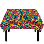 Retro Psychedelic Hippie Pattern Print Tablecloth