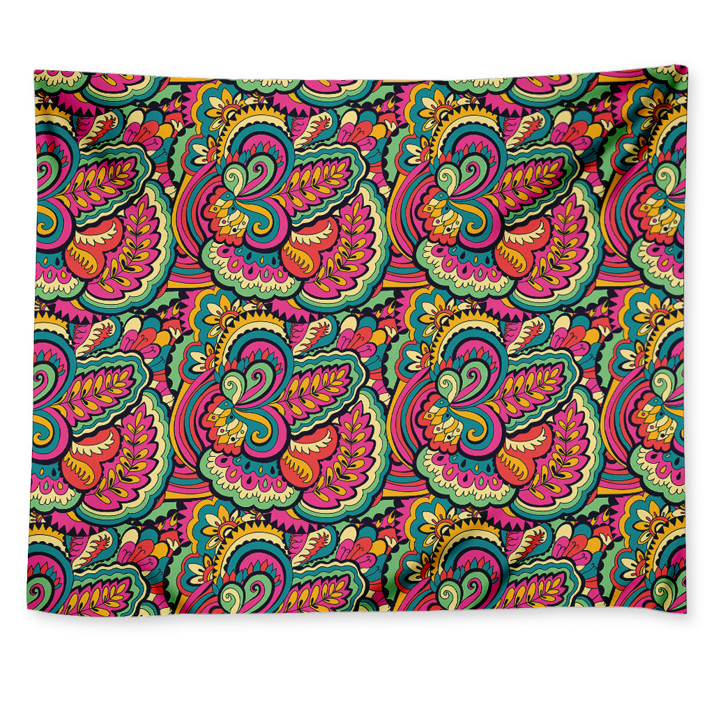 Retro Psychedelic Hippie Pattern Print Tapestry