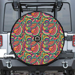 Retro Psychedelic Hippie Pattern Print Tire Cover With Camera Hole