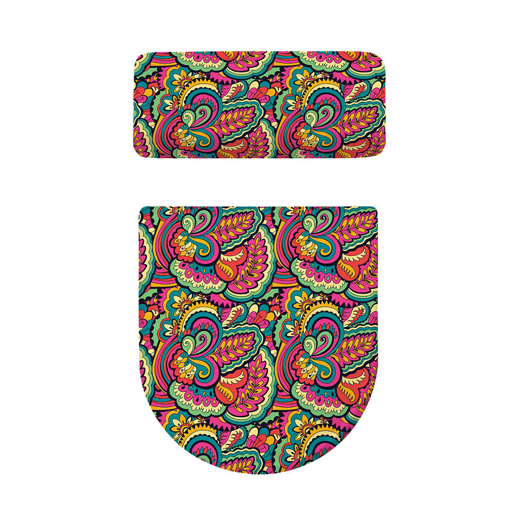 Retro Psychedelic Hippie Pattern Print Toilet Lid And Tank Cover Set