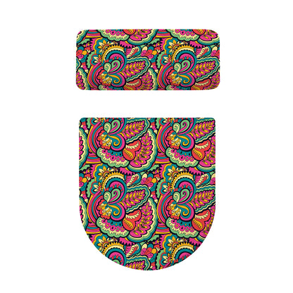 Retro Psychedelic Hippie Pattern Print Toilet Lid And Tank Cover Set
