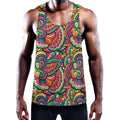 Retro Psychedelic Hippie Pattern Print Men's Workout Tank Top