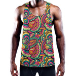 Retro Psychedelic Hippie Pattern Print Training Tank Top