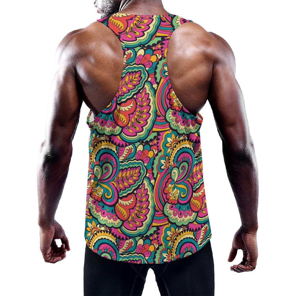 Retro Psychedelic Hippie Pattern Print Training Tank Top