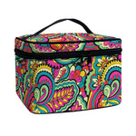 Retro Psychedelic Hippie Pattern Print Travel Makeup Bag