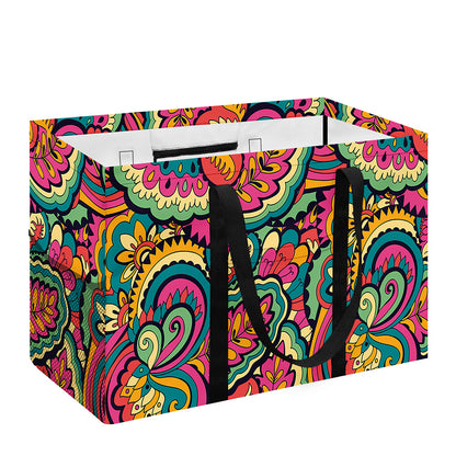 Retro Psychedelic Hippie Pattern Print Utility Tote Bag