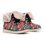 Retro Psychedelic Hippie Pattern Print Winter Boots