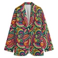 Retro Psychedelic Hippie Pattern Print Women's Cotton Blazer