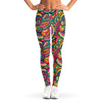 Retro Psychedelic Hippie Pattern Print Women's Leggings