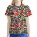 Retro Psychedelic Hippie Pattern Print Women's Polo Shirt